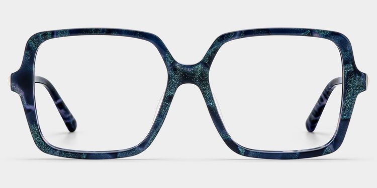 Lunettes carrées tortue bleue