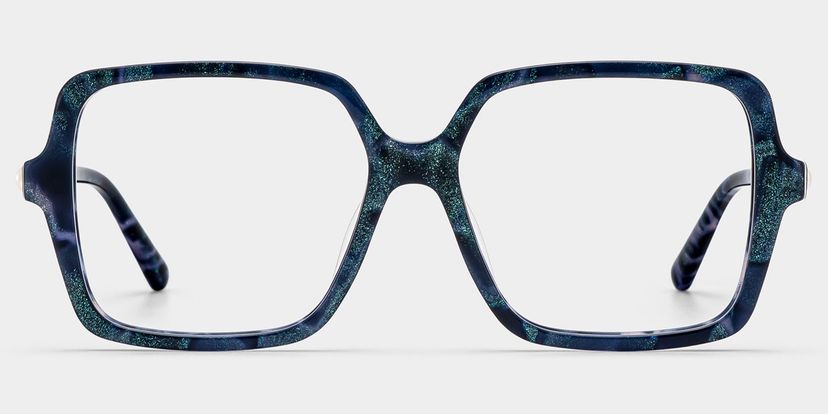 Lunettes carrées tortue bleue