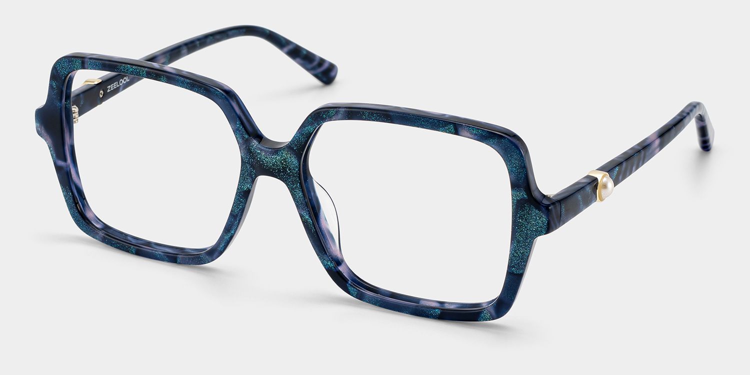 Acheter des lunettes carrées Elena bleu écaille de tortue | ZEELOOL2
