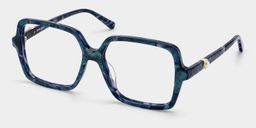 Lunettes carrées Elena bleu écaille de tortue2