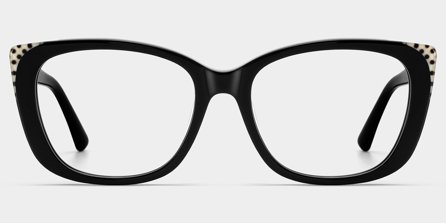 Lunettes à monture noire œil-de-chat Madeline pour femmes | ZEELOOL1
