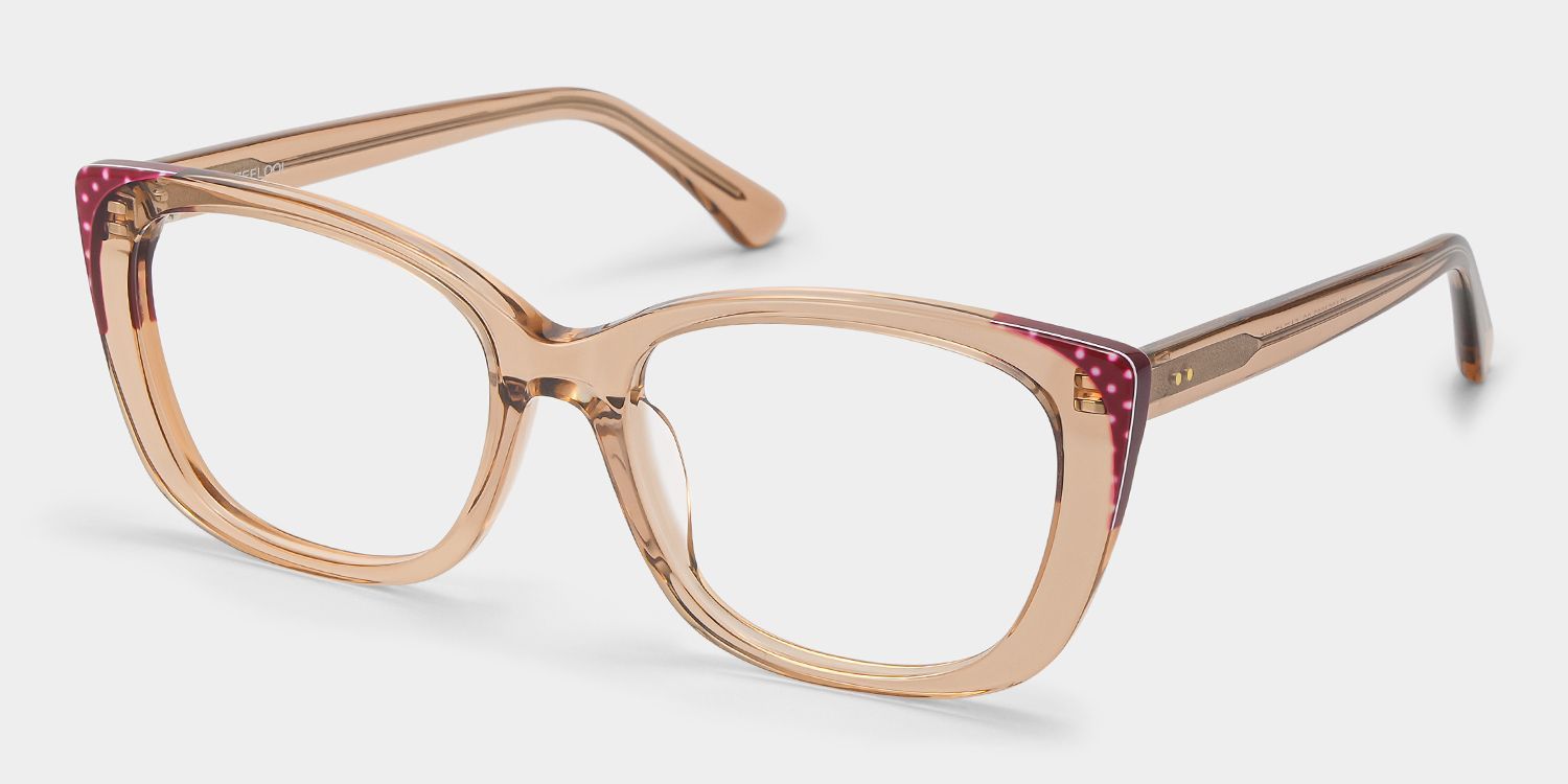 Madeline Lunettes monture œil-de-chat beige pour Femme | ZEELOOL2