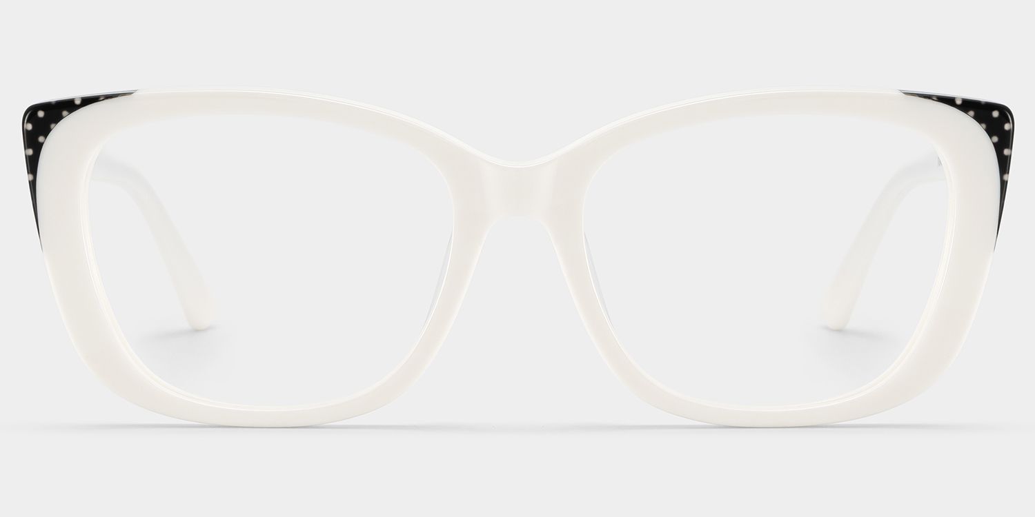Lunettes à monture œil-de-chat blanches Madeline en promotion | ZEELOOL0