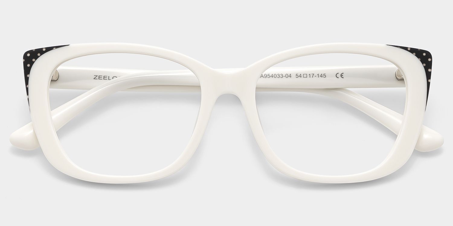 Lunettes à monture œil-de-chat blanches Madeline en promotion | ZEELOOL1