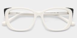 Lunettes œil-de-chat blanches Madeline1