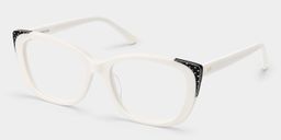 Lunettes œil-de-chat blanches Madeline2