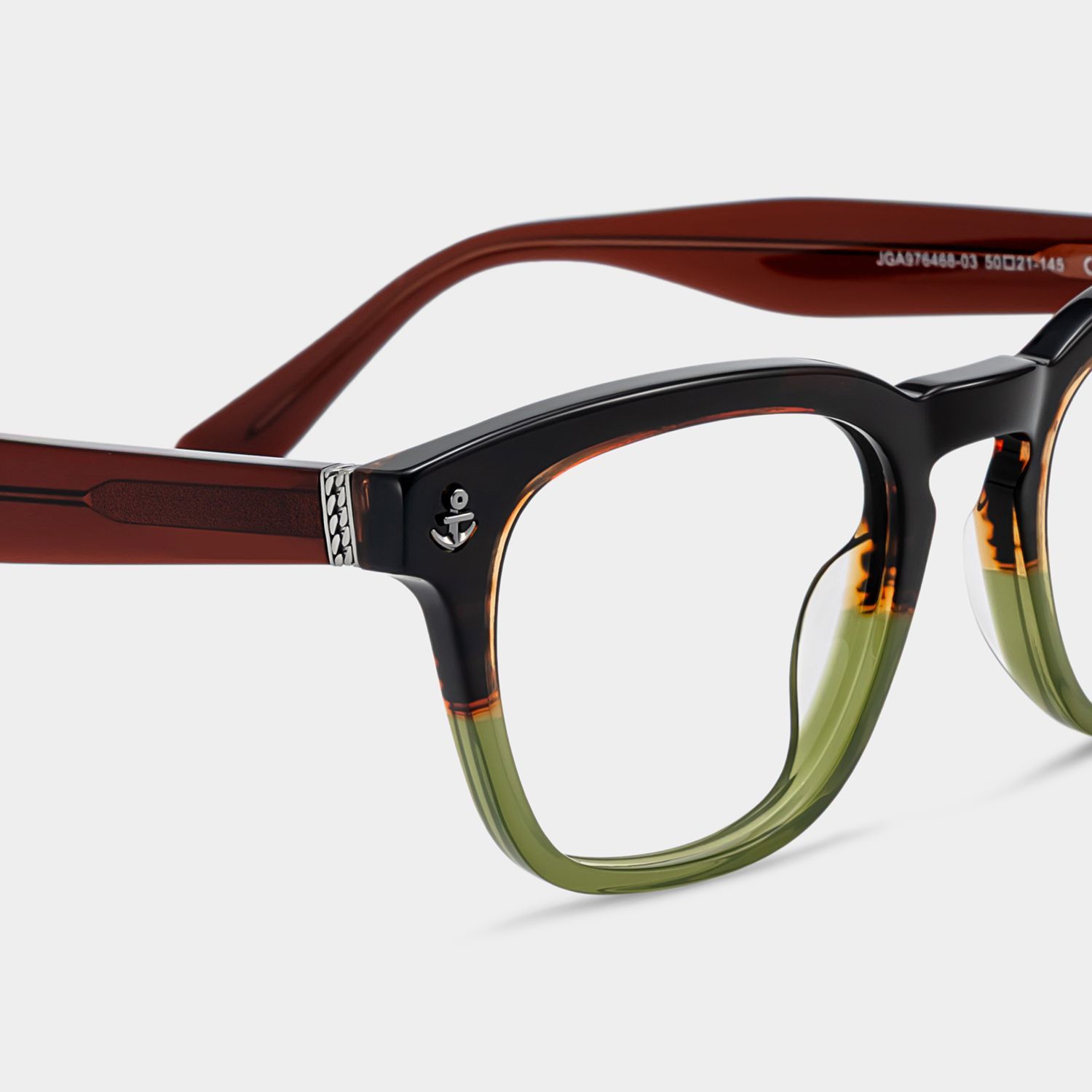 Achetez les lunettes de vue rondes bicolores en acétate Pierce | ZEELOOL5