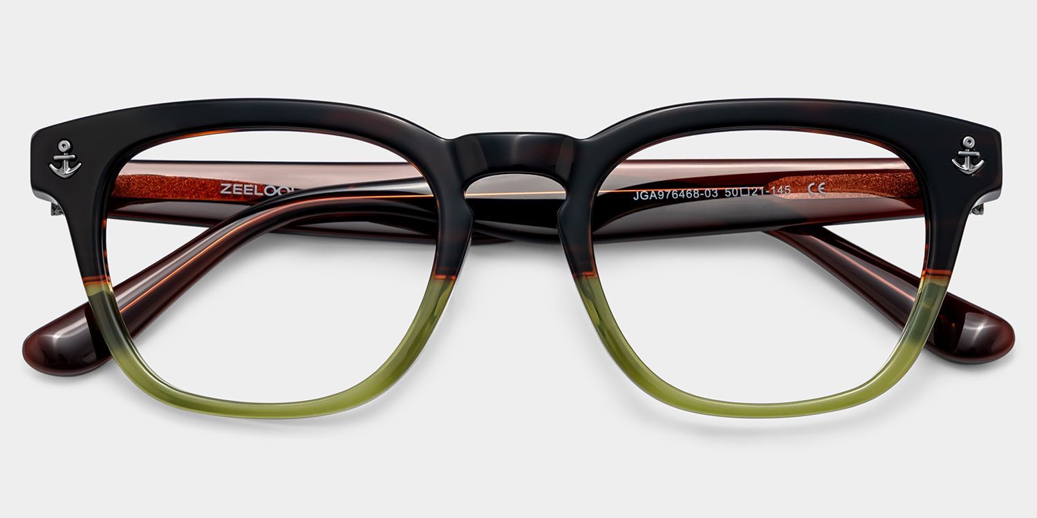 Achetez les lunettes de vue rondes bicolores en acétate Pierce | ZEELOOL1