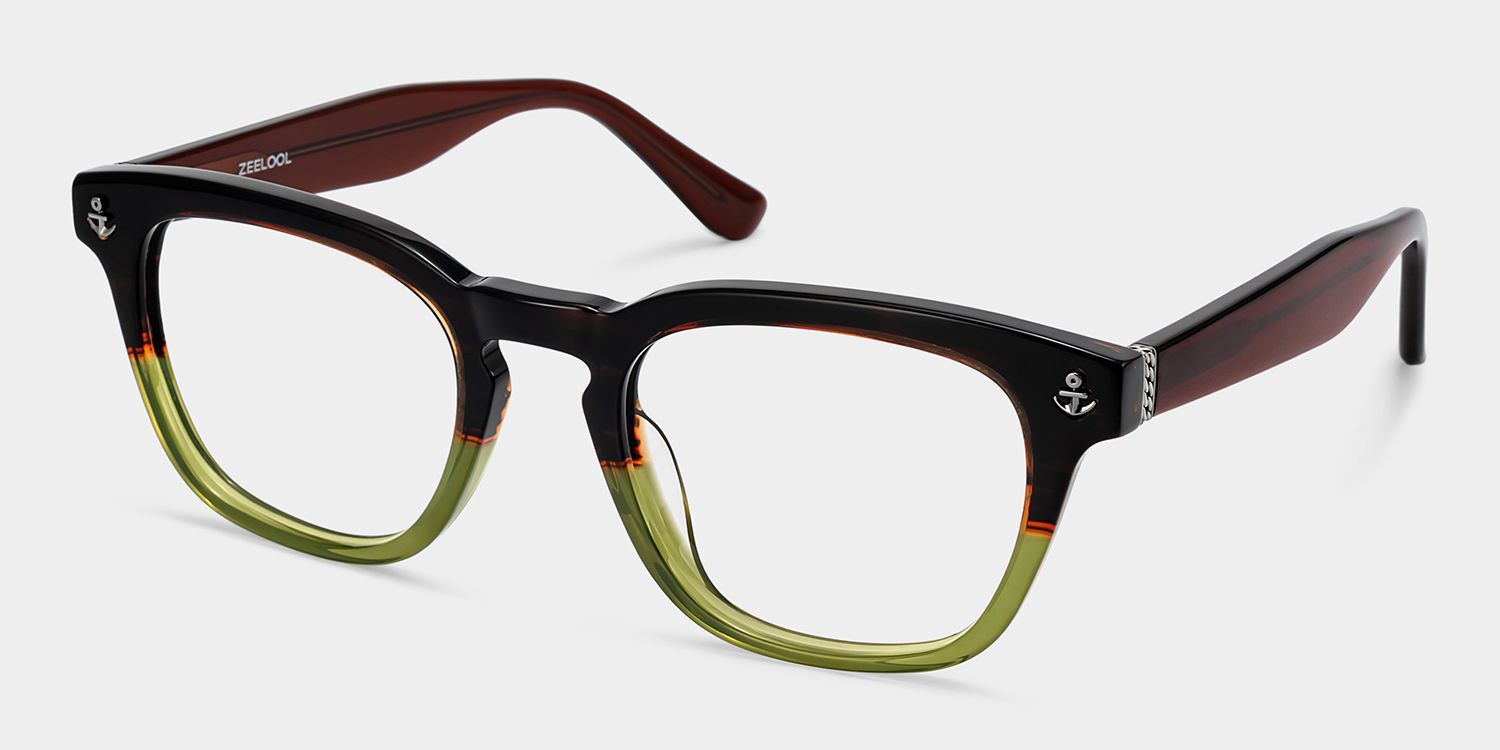 Achetez les lunettes de vue rondes bicolores en acétate Pierce | ZEELOOL3