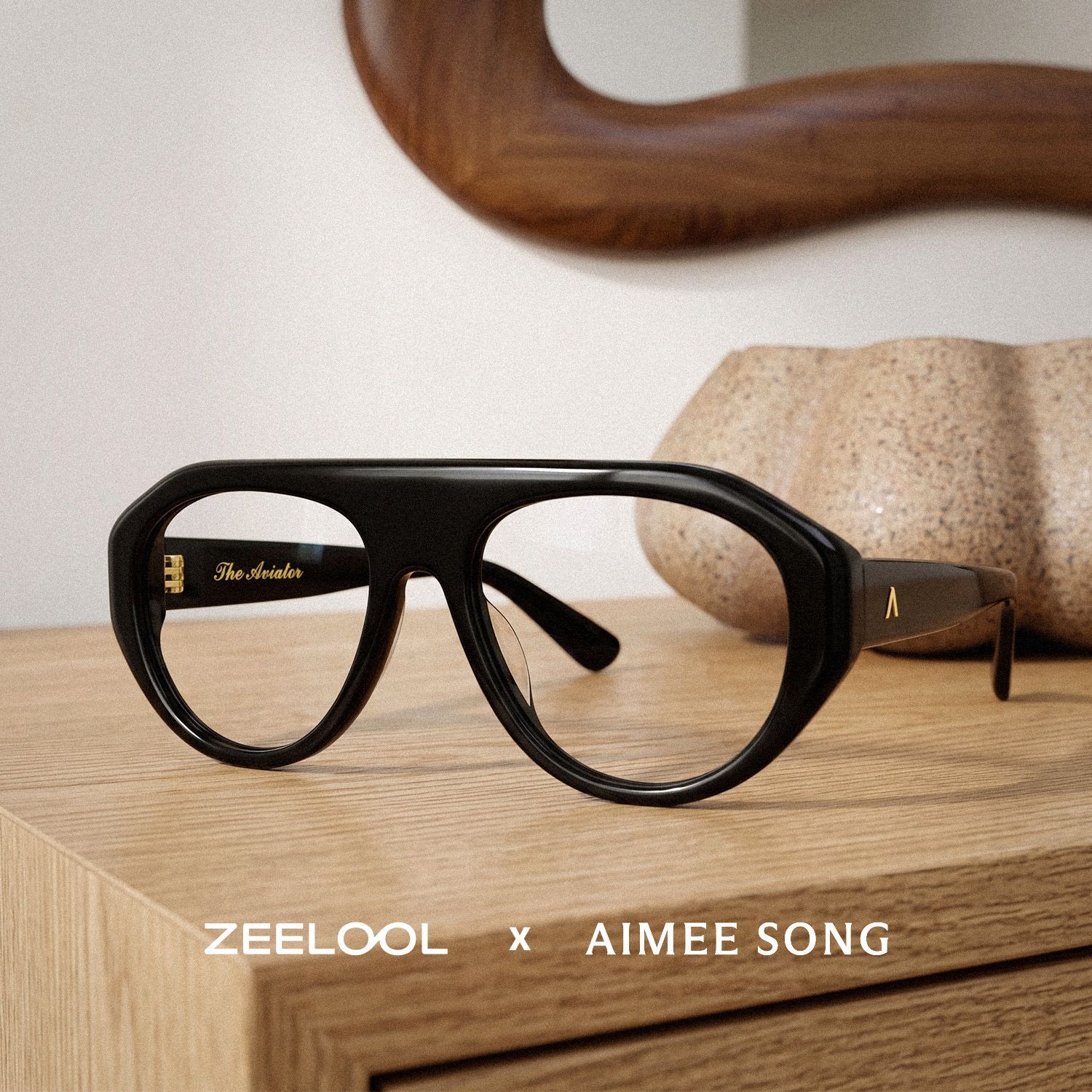 Lunettes noires The Aviator ZEELOOL x Aimee Song0