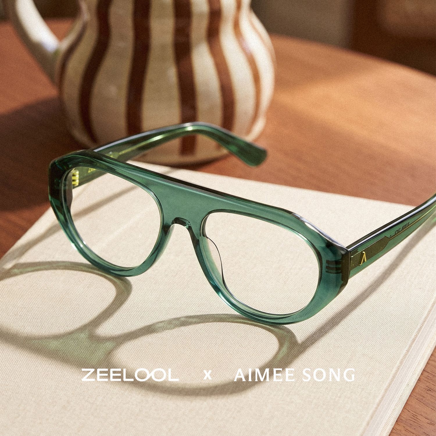Lunettes Vertes L'Aviateur ZEELOOL x Aimee Song0