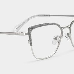 Lunettes rectangulaires argentées Javier4