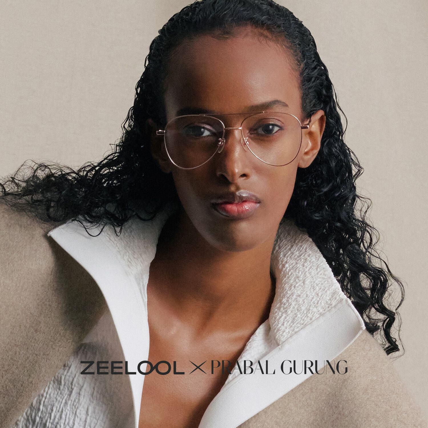Lunettes Aviateur en Métal Or Rose Cher | ZEELOOL x Prabal Gurung0