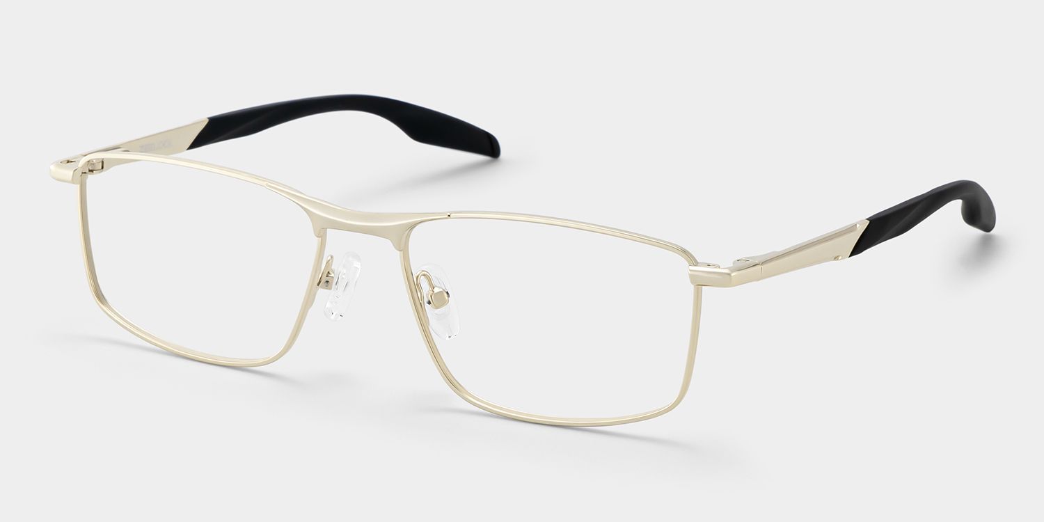 Lunettes à monture rectangulaire dorée Scout pour Hommes | ZEELOOL2