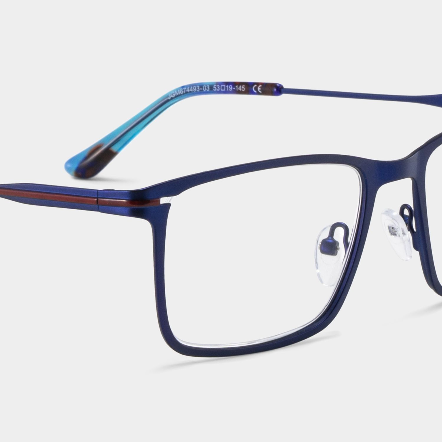 Lunettes rectangulaires bleues - Lunettes à monture en métal Roxana4