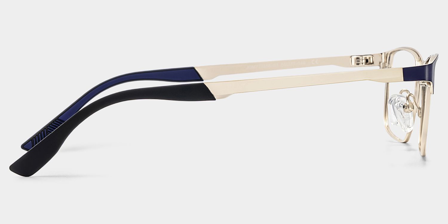 Design de monture de lunettes Kellen bleue demi-cerclée pour Hommes | ZEELOOL3