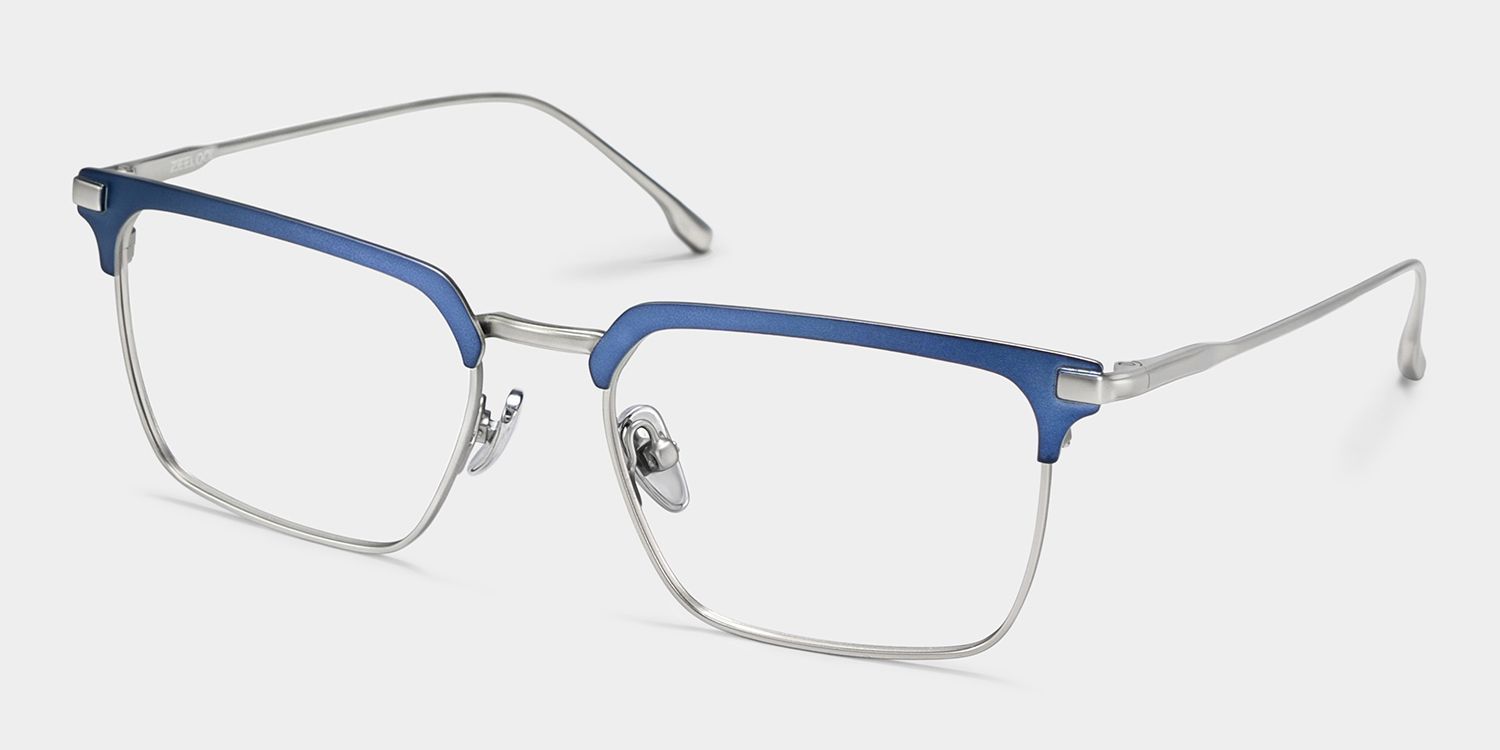 Lunettes Browline Addison Bleues de Style Classique | ZEELOOL2