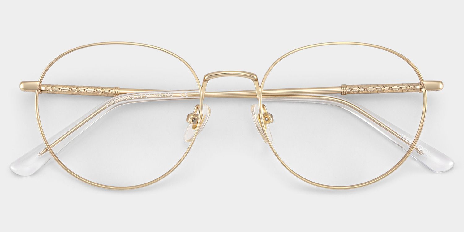 Lunettes Ian à Monture Ronde et Dorée en Ligne | ZEELOOL2