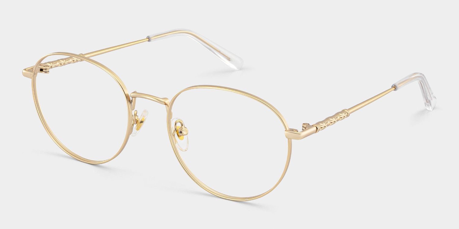 Lunettes Ian à Monture Ronde et Dorée en Ligne | ZEELOOL3