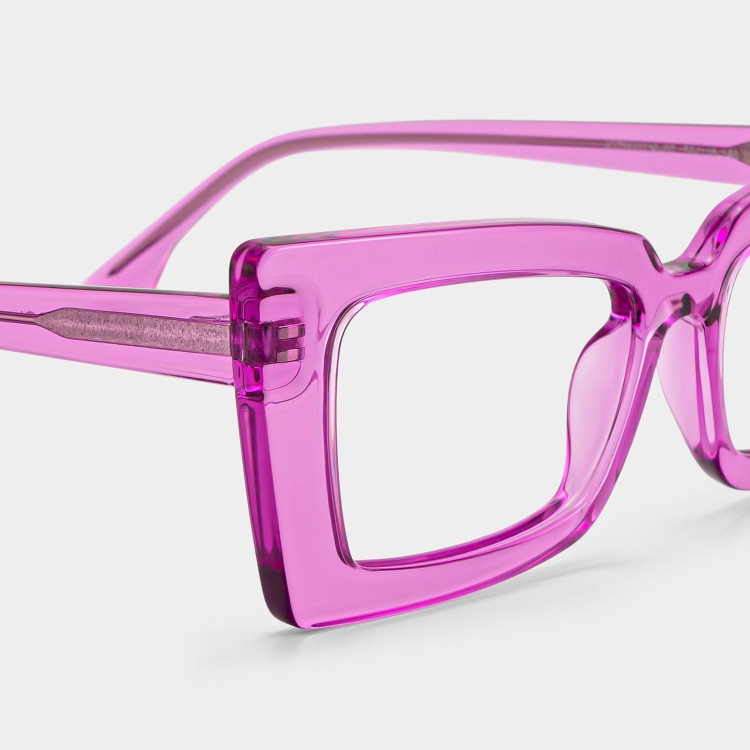 Lunettes Newell rectangulaires à monture rose transparente pour femmes | ZEELOOL5