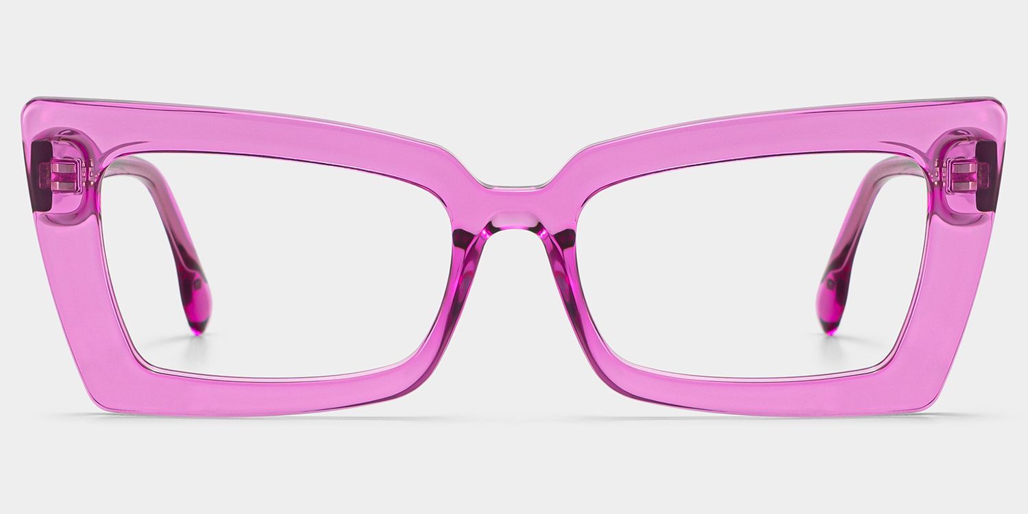 Lunettes Newell rectangulaires à monture rose transparente pour femmes | ZEELOOL0