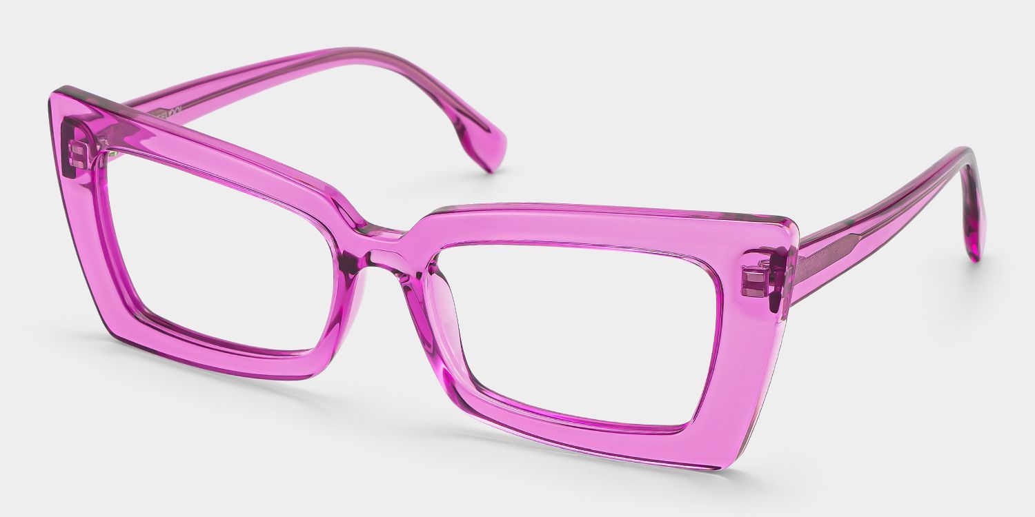 Lunettes Newell rectangulaires à monture rose transparente pour femmes | ZEELOOL2