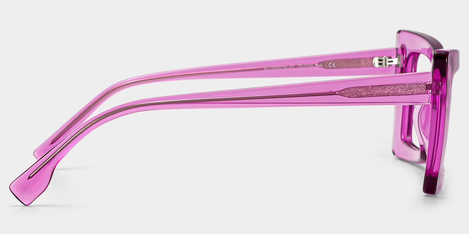 Lunettes Newell rectangulaires à monture rose transparente pour femmes | ZEELOOL3