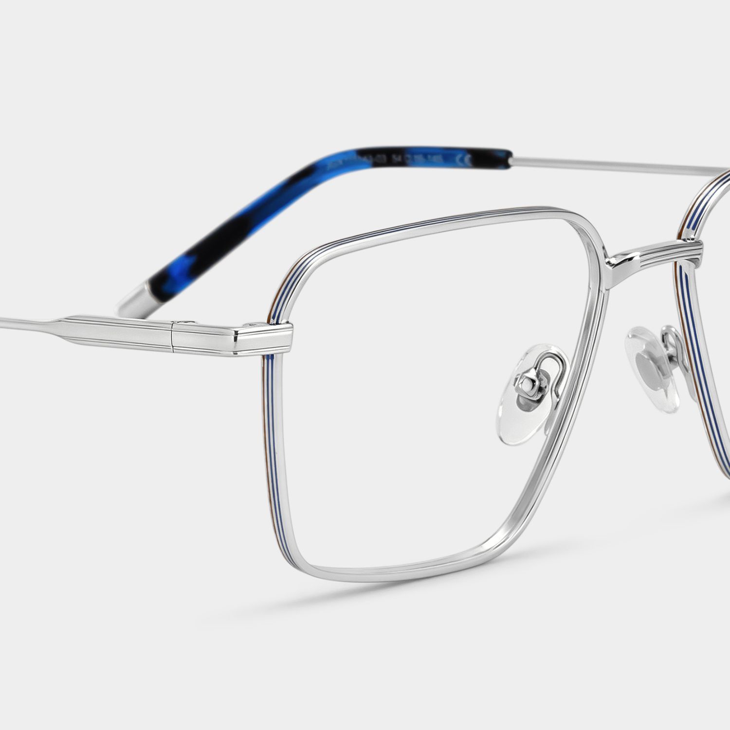 Lunettes Ashley à monture carrée argentée avec un style Preppy Chic | ZEELOOL4