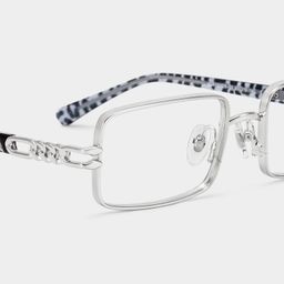 Lunettes rectangulaires argentées Olivia4