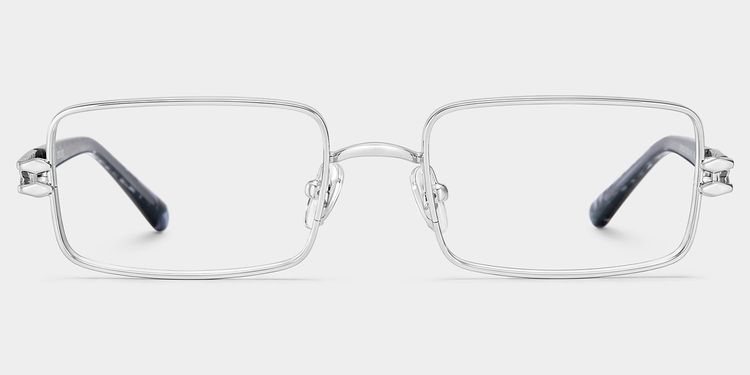 Lunettes rectangulaires argentées Olivia