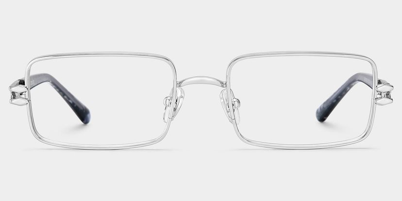 Lunettes rectangulaires argentées Olivia