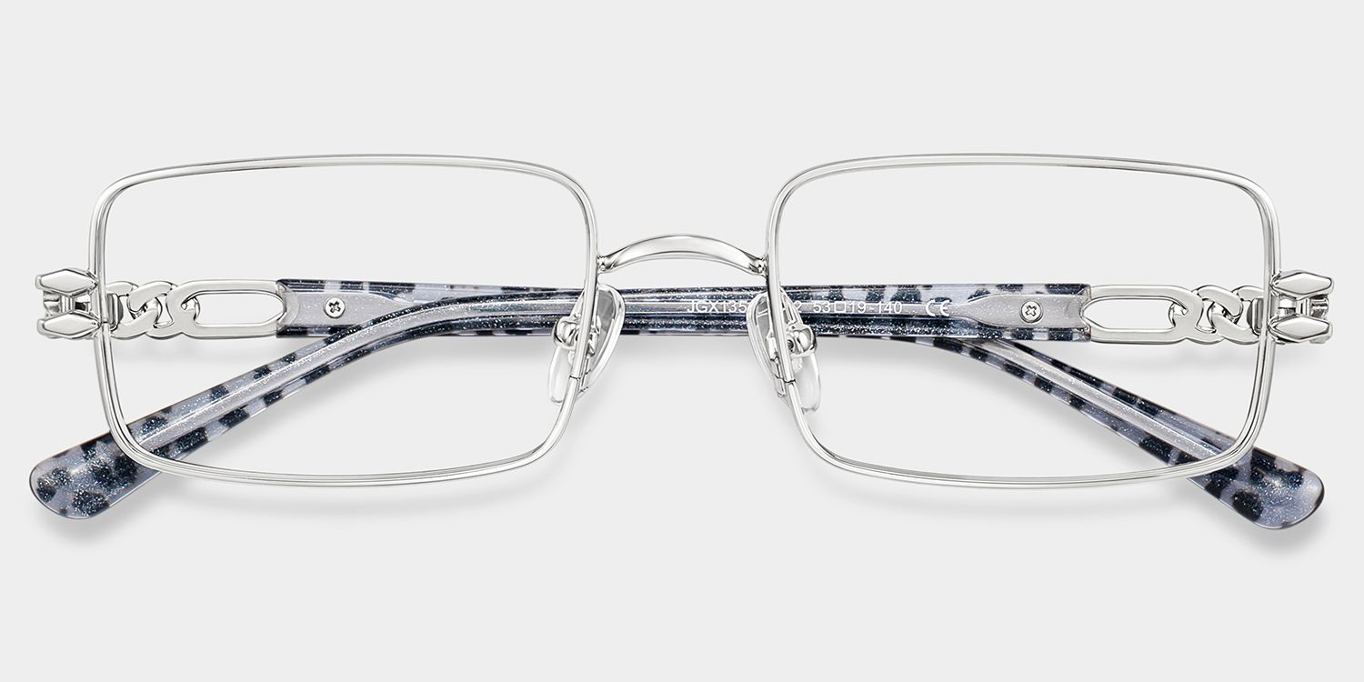 Lunettes rectangulaires argentées Olivia | ZEELOOL1