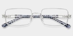 Lunettes rectangulaires argentées Olivia1