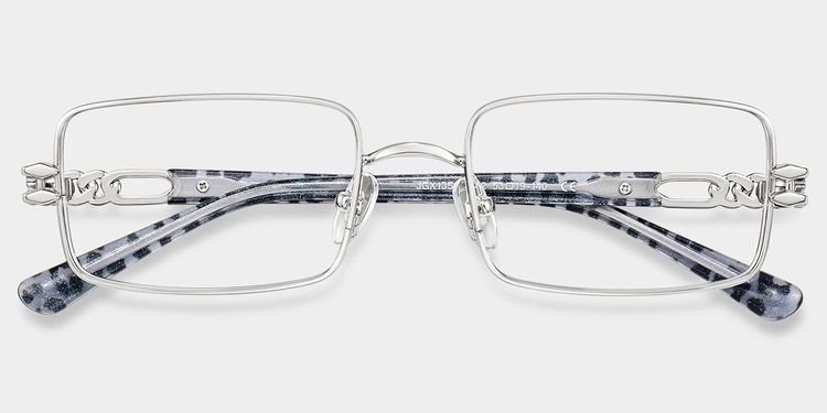 Lunettes rectangulaires argentées Olivia