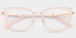 Veronica Beige Cat-eye lunettes1