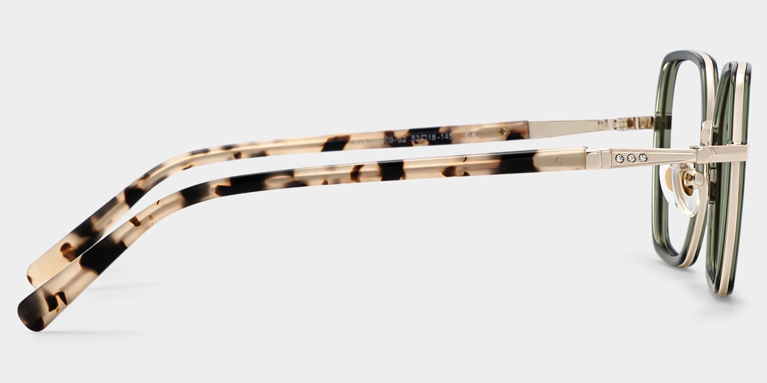 Lunettes à monture mixte géométrique verte Sophie pour Femme | ZEELOOL3