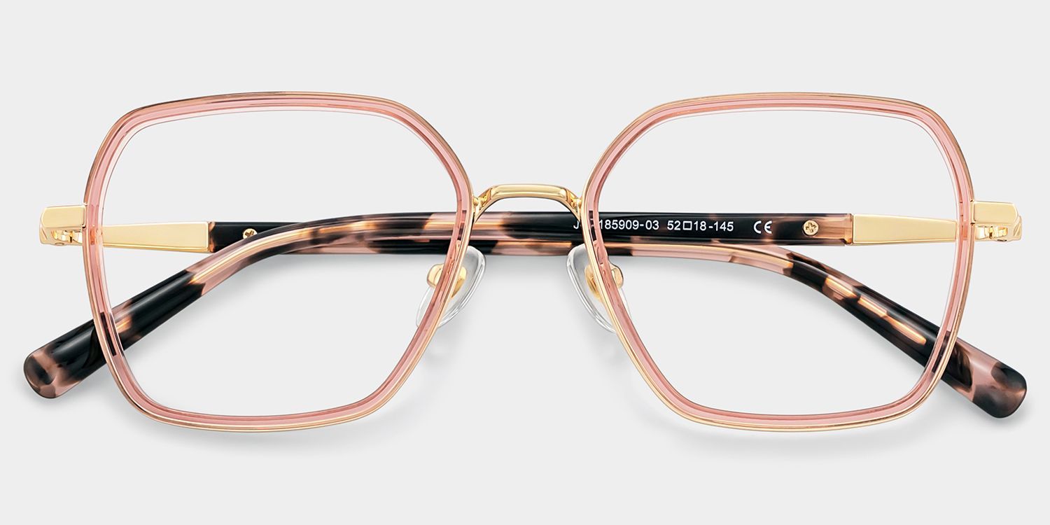 Lunettes Sophie géométriques roses à monture mixte pour femmes | ZEELOOL1