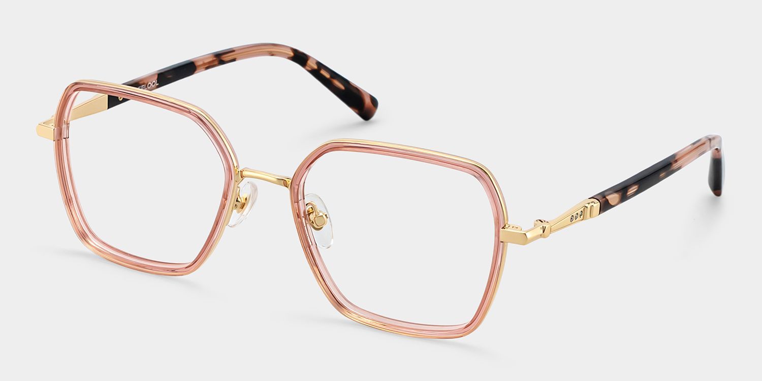 Lunettes Sophie géométriques roses à monture mixte pour femmes | ZEELOOL2