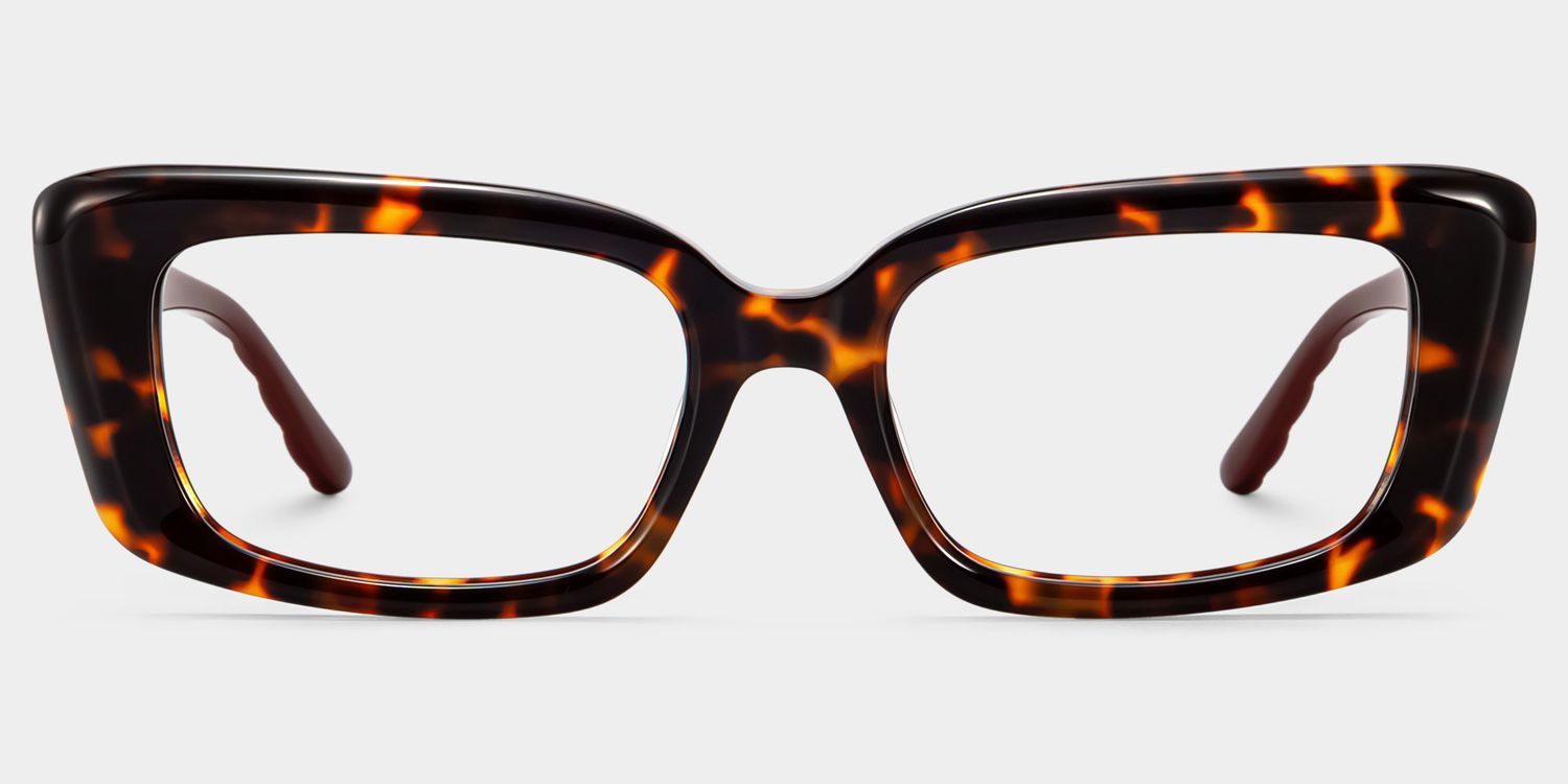 Shiny Lunettes Rectangulaires Écaille de Tortue | ZEELOOL0