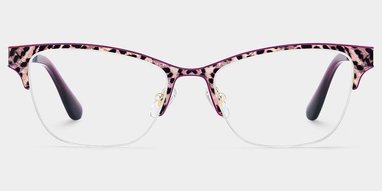 Dorian Léopard violet Cat-eye lunettes