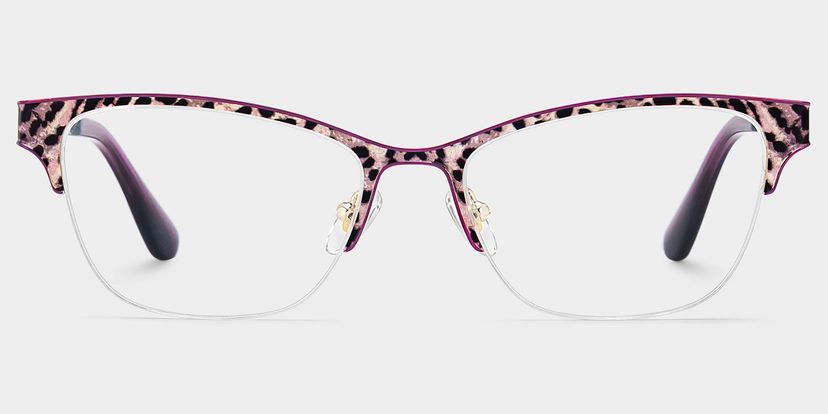 Dorian Léopard violet Cat-eye lunettes