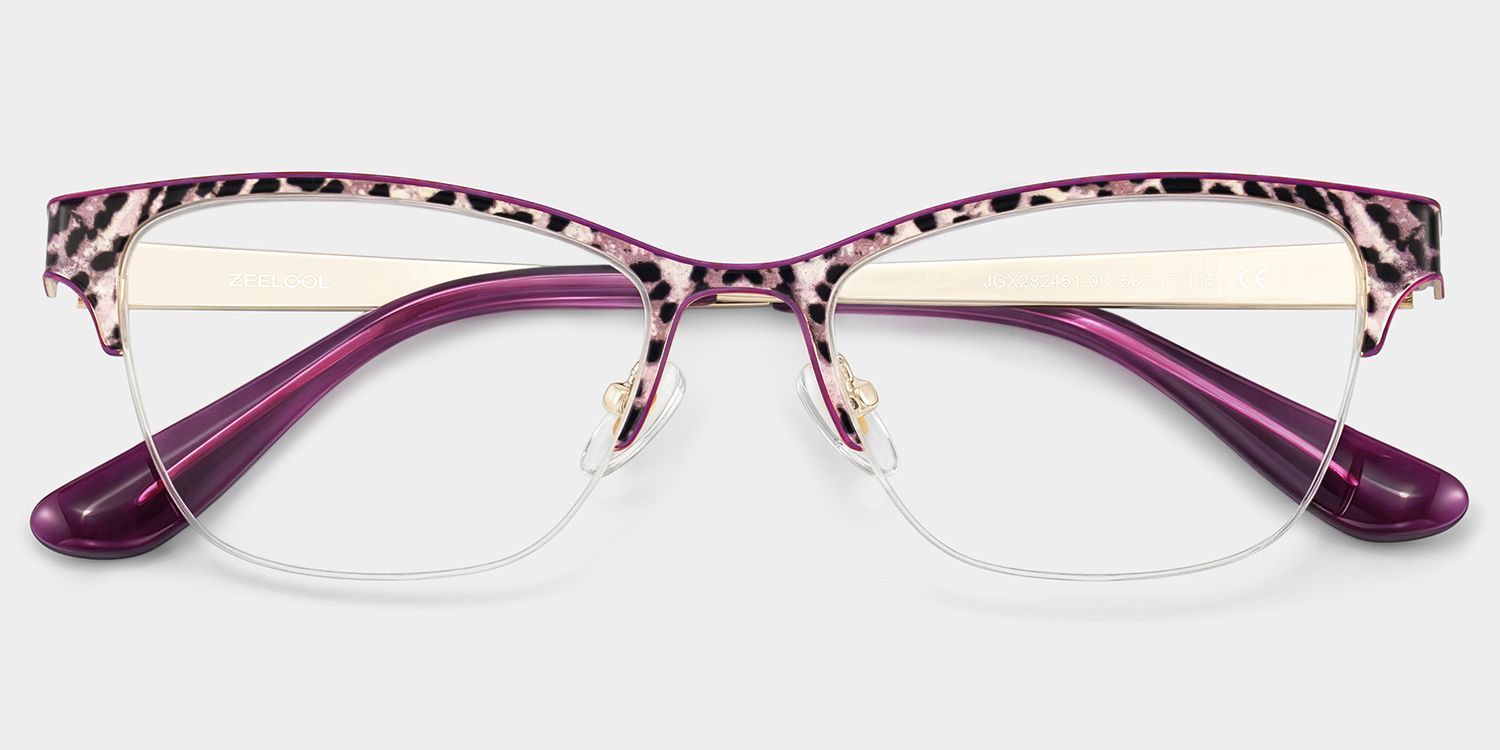 Lunettes œil de chat Dorian à imprimé léopard violet | ZEELOOL1