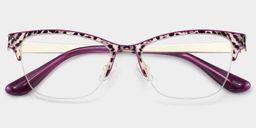 Dorian Léopard violet Cat-eye lunettes1