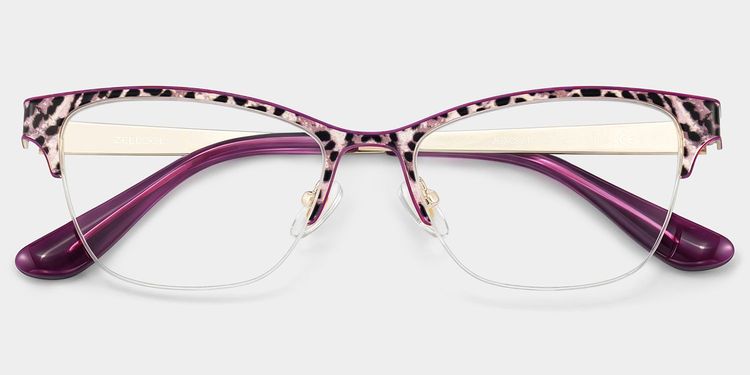 Dorian Léopard violet Cat-eye lunettes