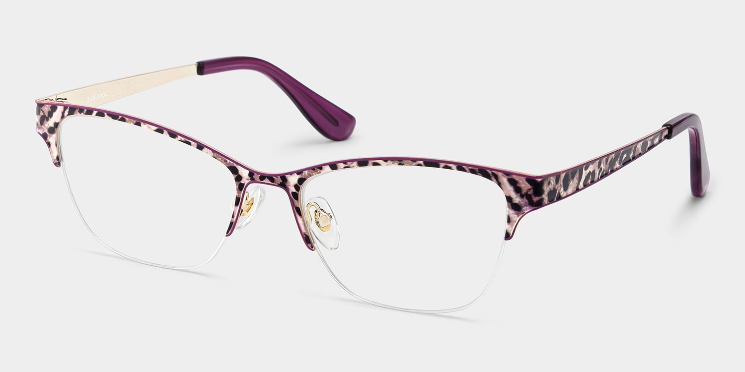 Lunettes œil de chat Dorian à imprimé léopard violet | ZEELOOL2
