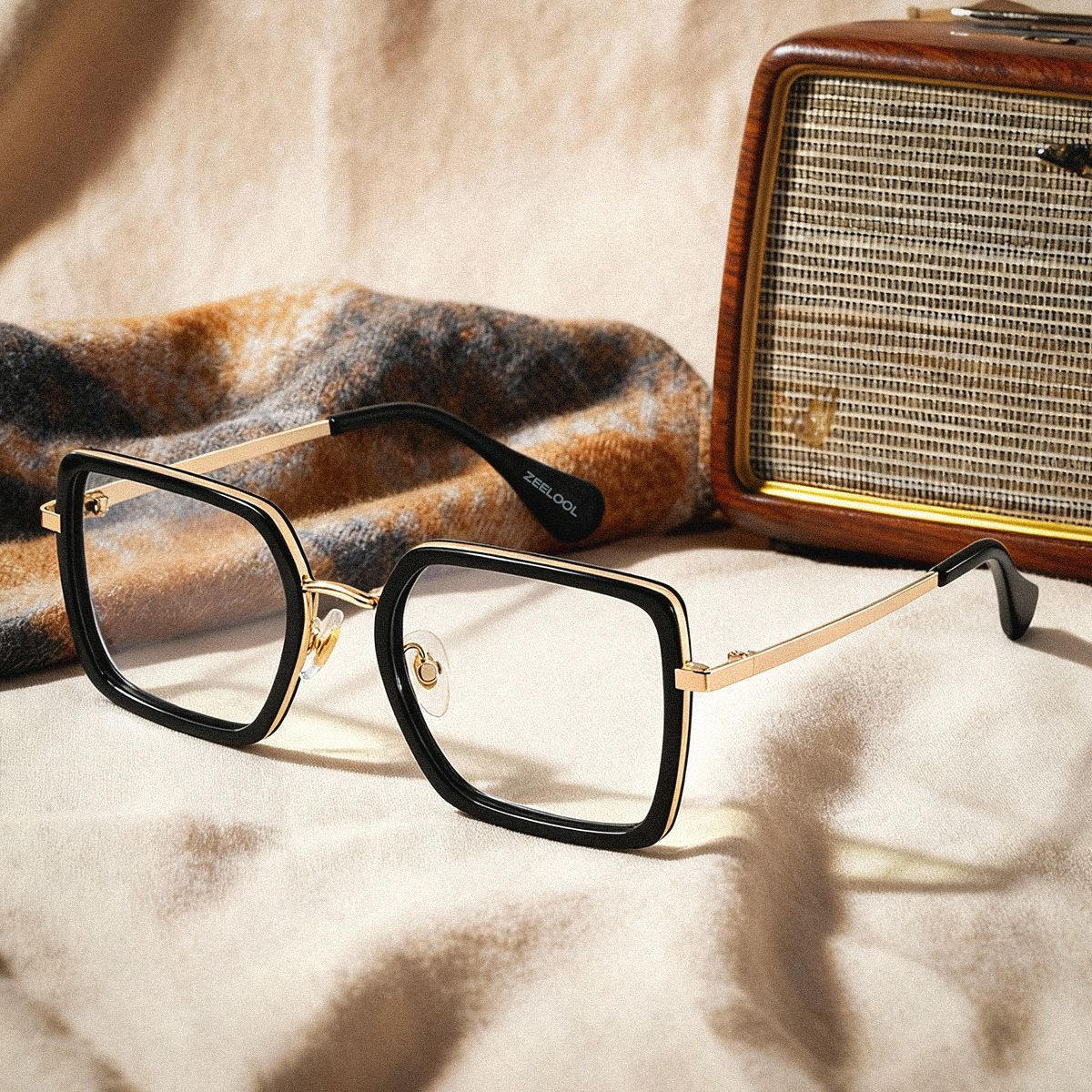 Lunettes à monture noire et carrée Shane en ligne | ZEELOOL0