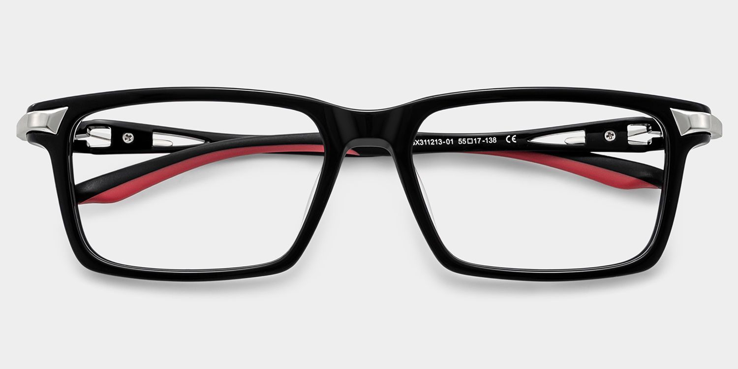 Lunettes de vue rectangulaires noires Orion en ligne | ZEELOOL1