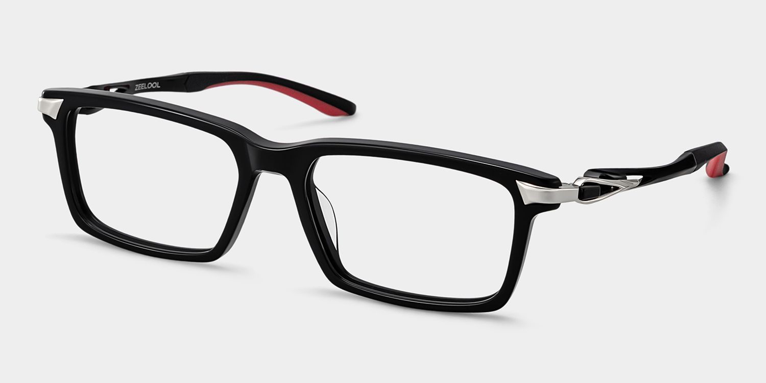Lunettes de vue rectangulaires noires Orion en ligne | ZEELOOL2