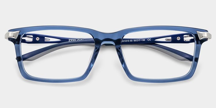 Lunettes rectangulaires bleues Orion
