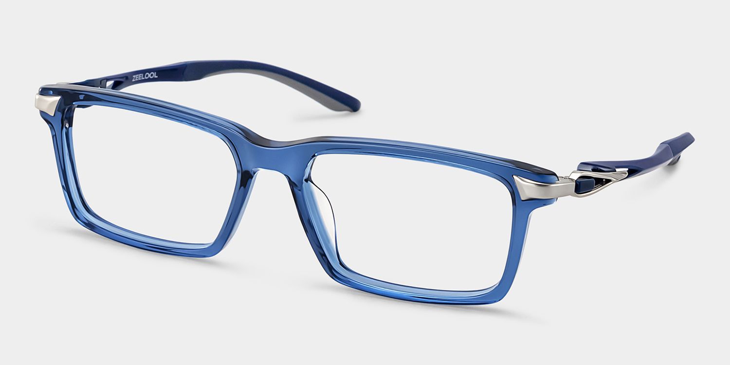 Lunettes de vue rectangulaires bleues Orion pour Hommes | ZEELOOL2